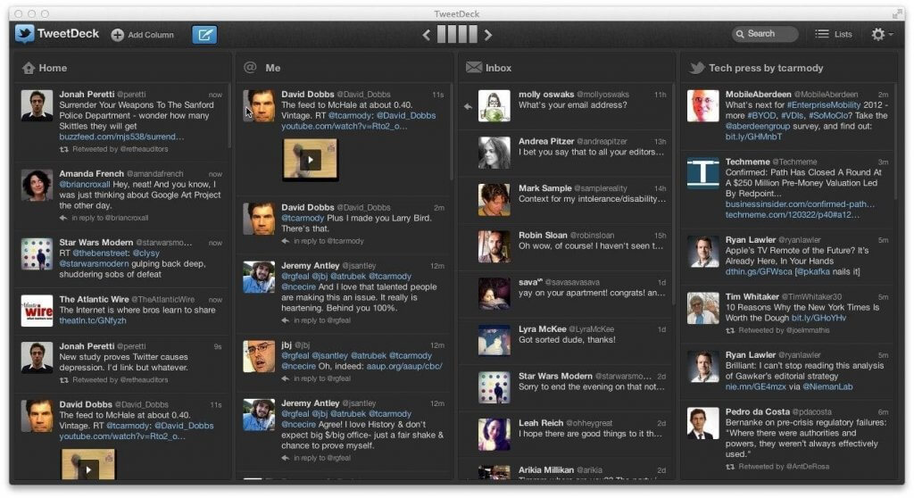 TweetDeck monitor tweets