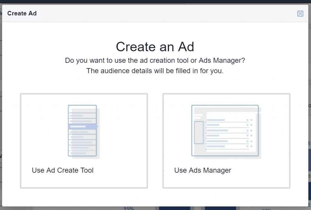 Facebook Create an Ad form Audience Insights