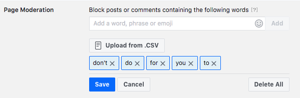 Disable comments on Facebook - facebook page moderation
