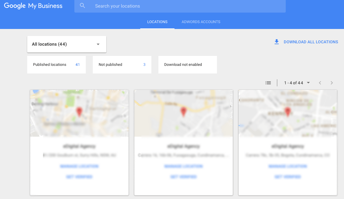 Managing multiple business locations in Google
