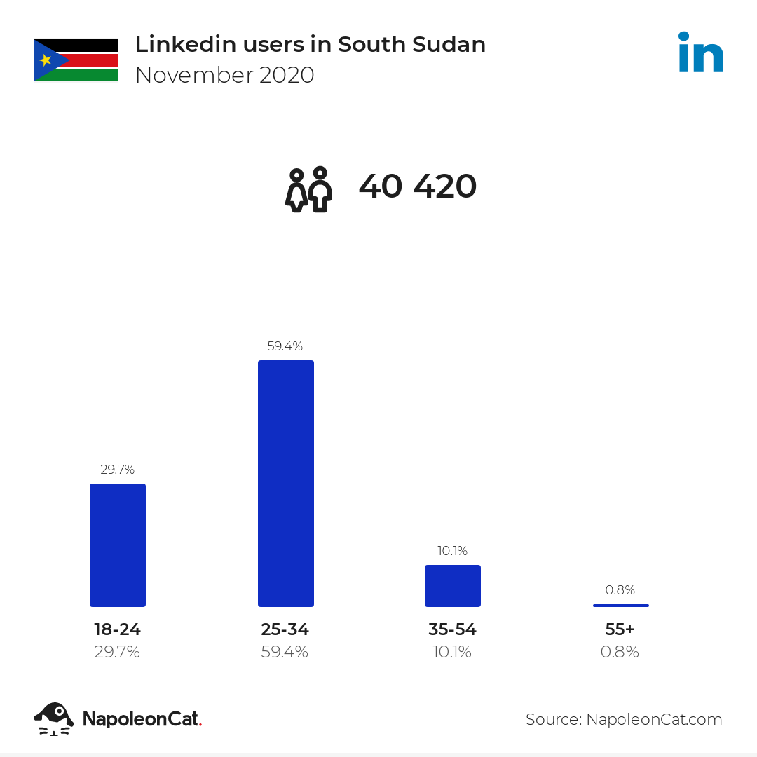 Linkedin users in South Sudan