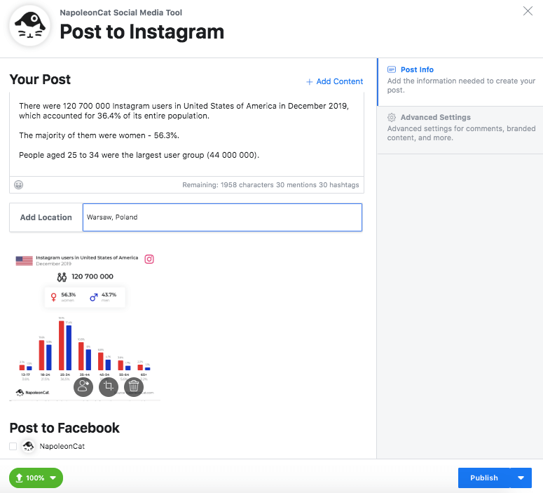 Schedule Instagram posts in Creator Studio